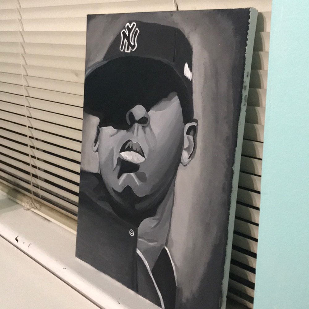 Black and White Jay Z painting - Picture 3 of 3